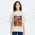 Unisex Yayoi Kusama Mushroom Printed Washed Tee