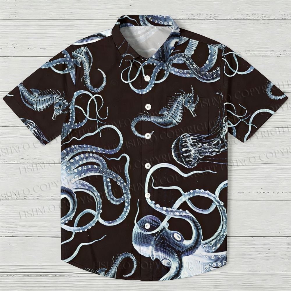 Octopus Printed Hawaiian Shirt