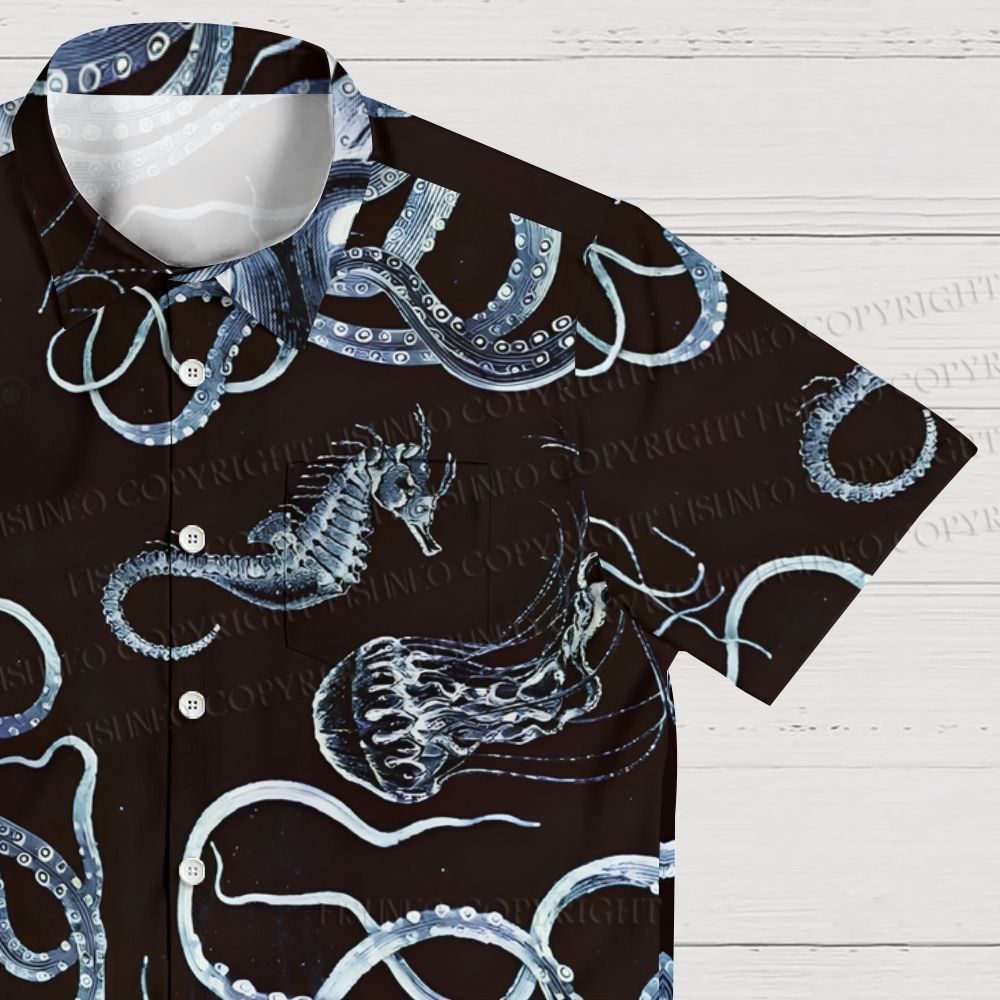 Octopus Printed Hawaiian Shirt