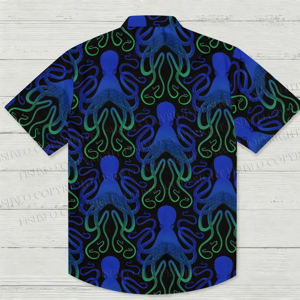 Octopus Printed  Hawaiian Shirt