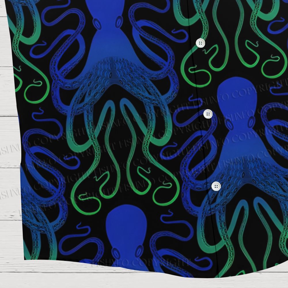 Octopus Printed  Hawaiian Shirt