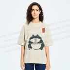 Unisex Ramen Frog Printed Washed Tee