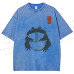 Unisex Ramen Frog Printed Washed Tee