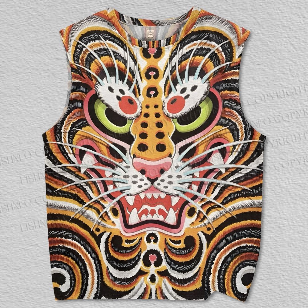 Unisex Tiger Printed Tank Top