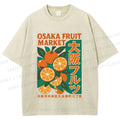Unisex Osaka Fruit Market Printed Washed Tee