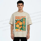 Unisex Osaka Fruit Market Printed Washed Tee