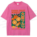 Unisex Osaka Fruit Market Printed Washed Tee
