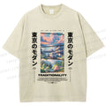 Unisex Tokyo Modern Printed Washed Tee