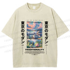 Unisex Tokyo Modern Printed Washed Tee