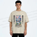 Unisex Tokyo Modern Printed Washed Tee