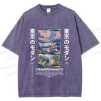 Unisex Tokyo Modern Printed Washed Tee