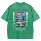 Unisex Tokyo Modern Printed Washed Tee