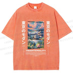 Unisex Tokyo Modern Printed Washed Tee