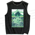 Unisex Camiseta Bulbasaur Printed Washed Tank Top