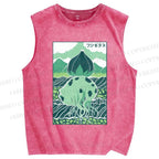 Unisex Camiseta Bulbasaur Printed Washed Tank Top