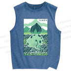Unisex Camiseta Bulbasaur Printed Washed Tank Top