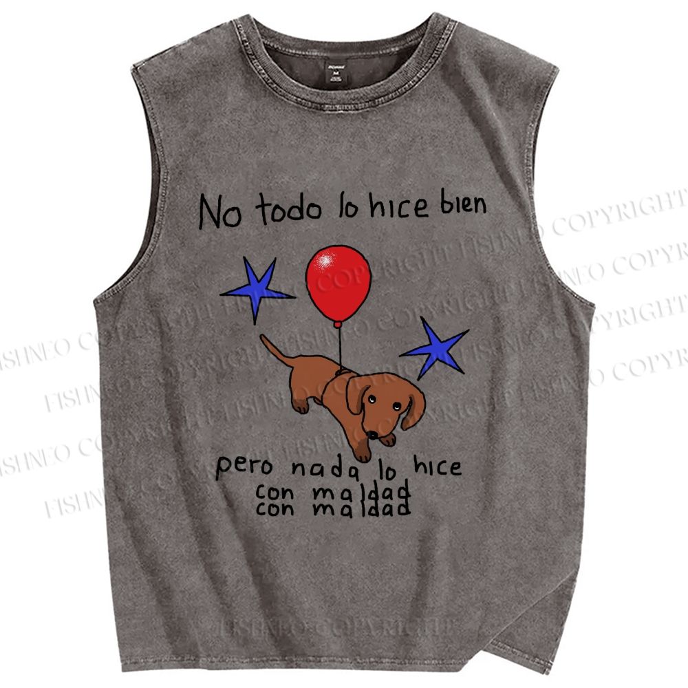 Unisex No Todo Lo Hice Bien Tee Printed Washed Tank Top
