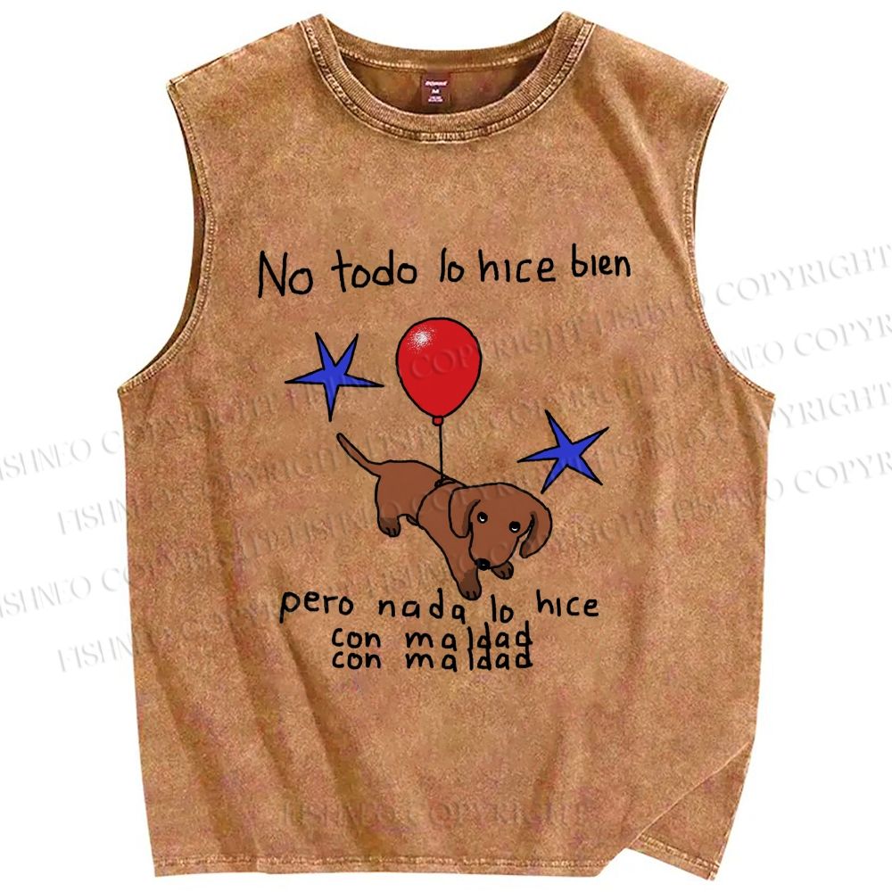 Unisex No Todo Lo Hice Bien Tee Printed Washed Tank Top