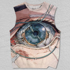 Unisex Mechanical Eyes Printed Tank Top