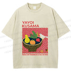 Unisex Yayoi Kusama Bird on Plate Printed Washed Tee