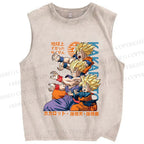 Unisex Dragon Ball Goku Printed Washed Tank Top