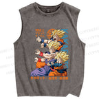Unisex Dragon Ball Goku Printed Washed Tank Top