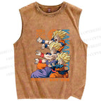 Unisex Dragon Ball Goku Printed Washed Tank Top