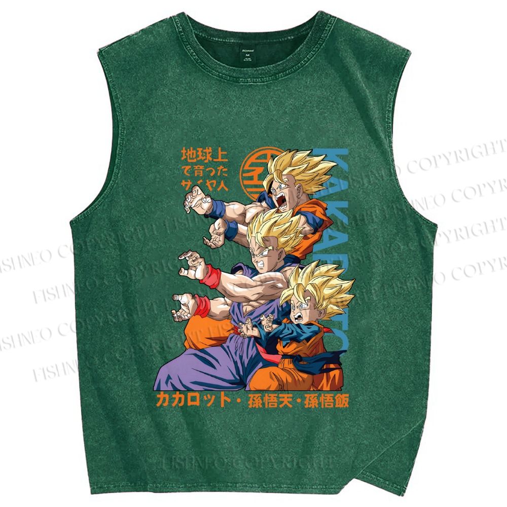 Unisex Dragon Ball Goku Printed Washed Tank Top