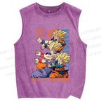 Unisex Dragon Ball Goku Printed Washed Tank Top