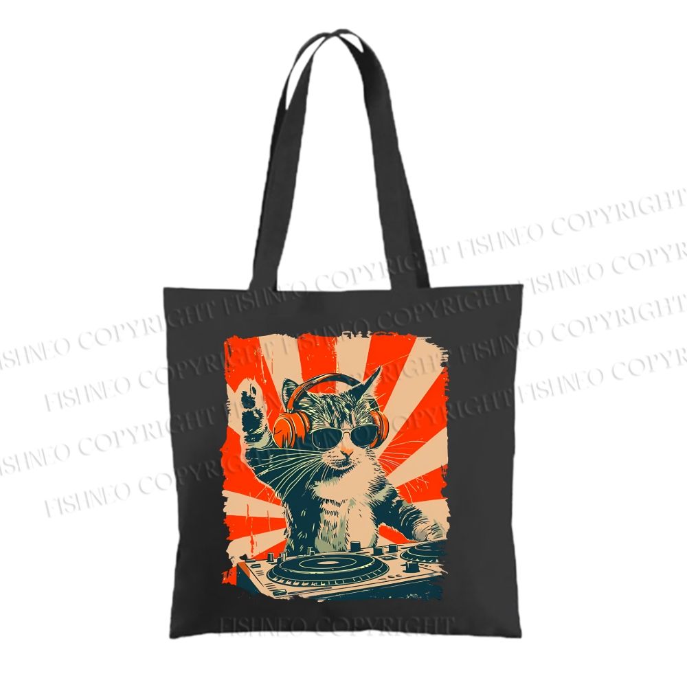 Cool Cat DJ Poster Showa Tote Bag