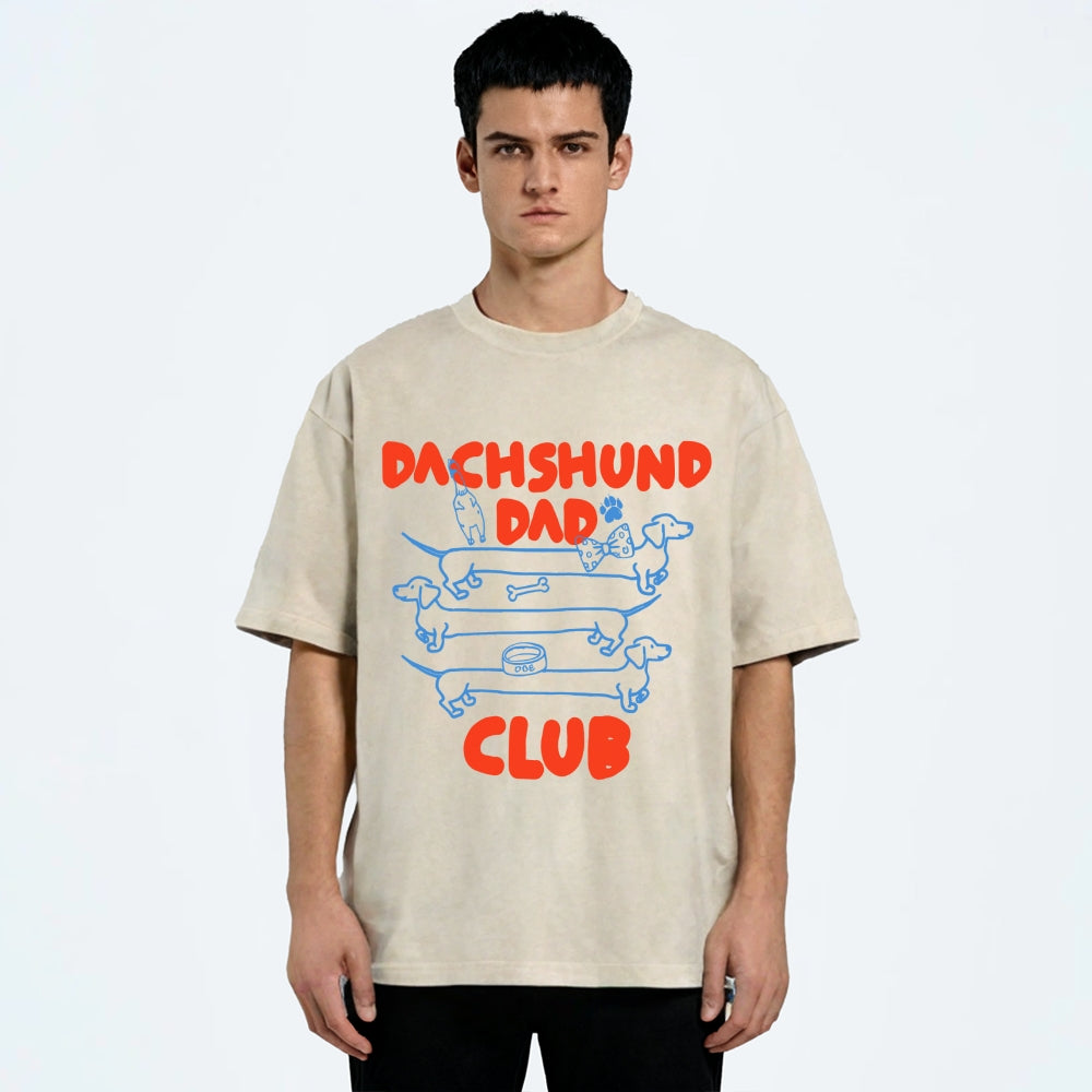 Dachshund Dad Club Vintage Washed T-shirt