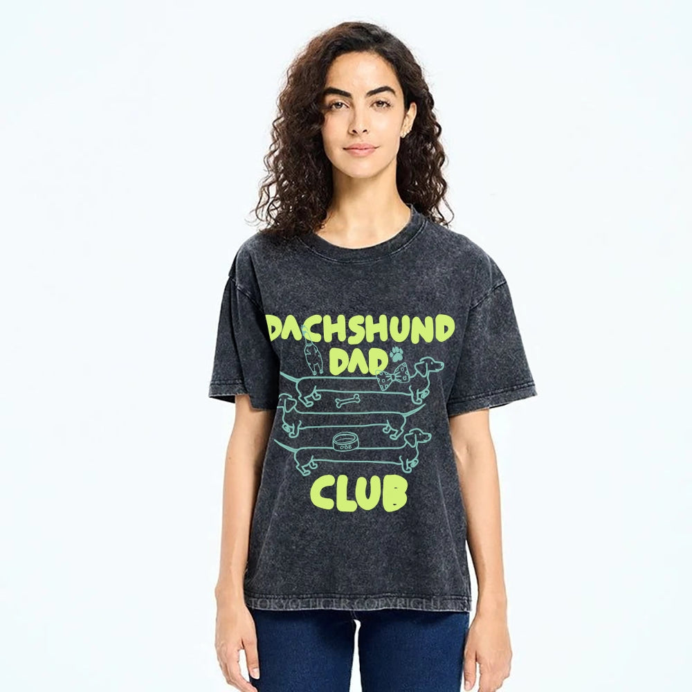 Dachshund Dad Club Vintage Washed T-shirt