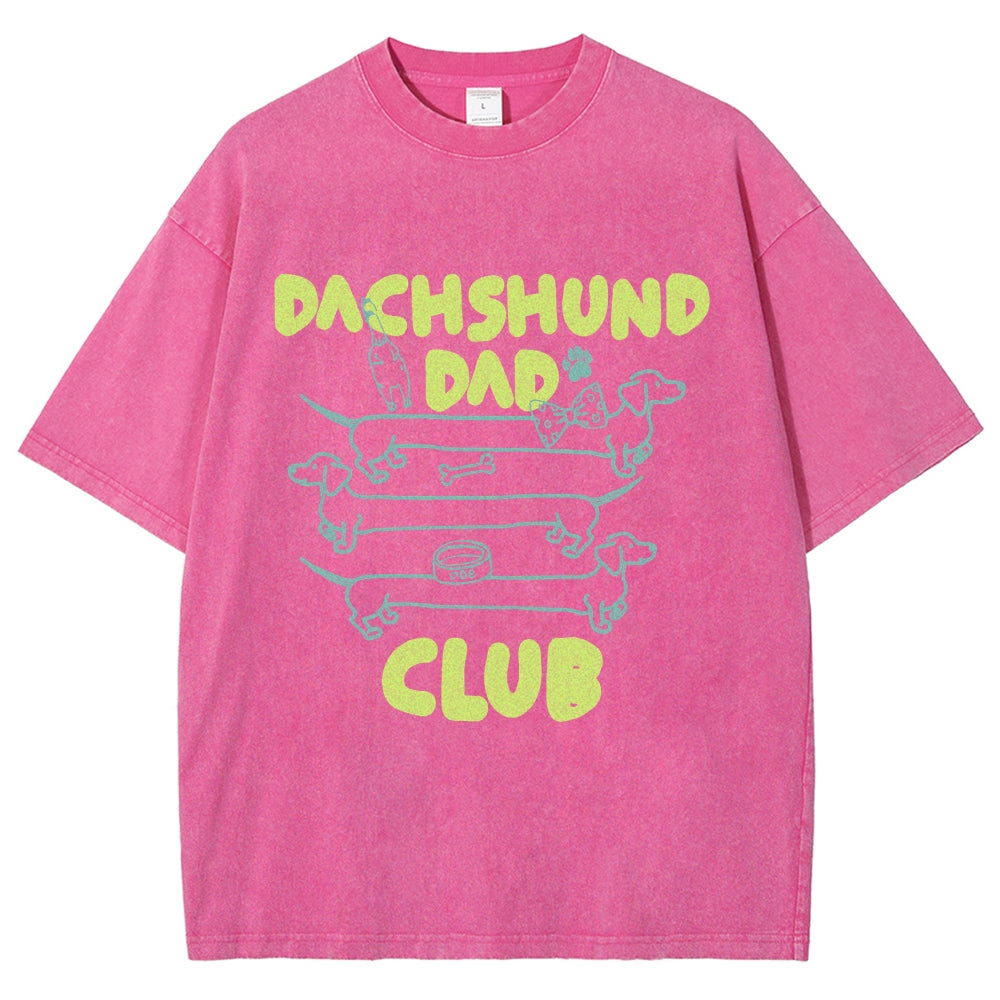 Dachshund Dad Club Vintage Washed T-shirt
