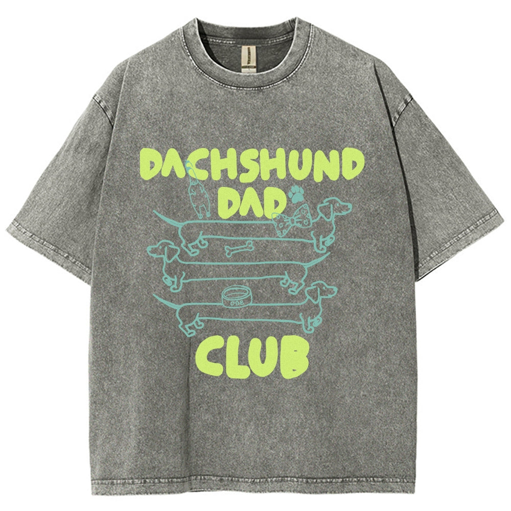 Dachshund Dad Club Vintage Washed T-shirt
