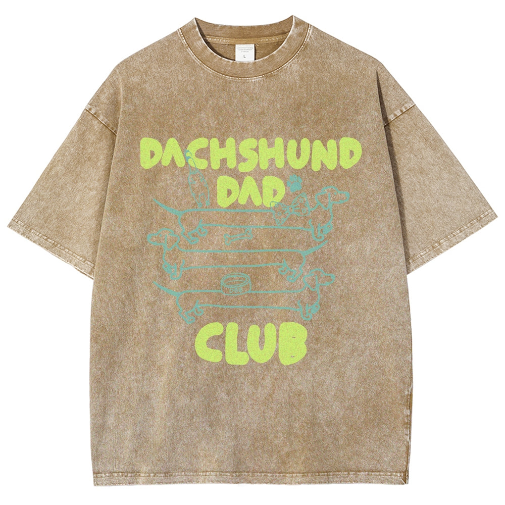 Dachshund Dad Club Vintage Washed T-shirt