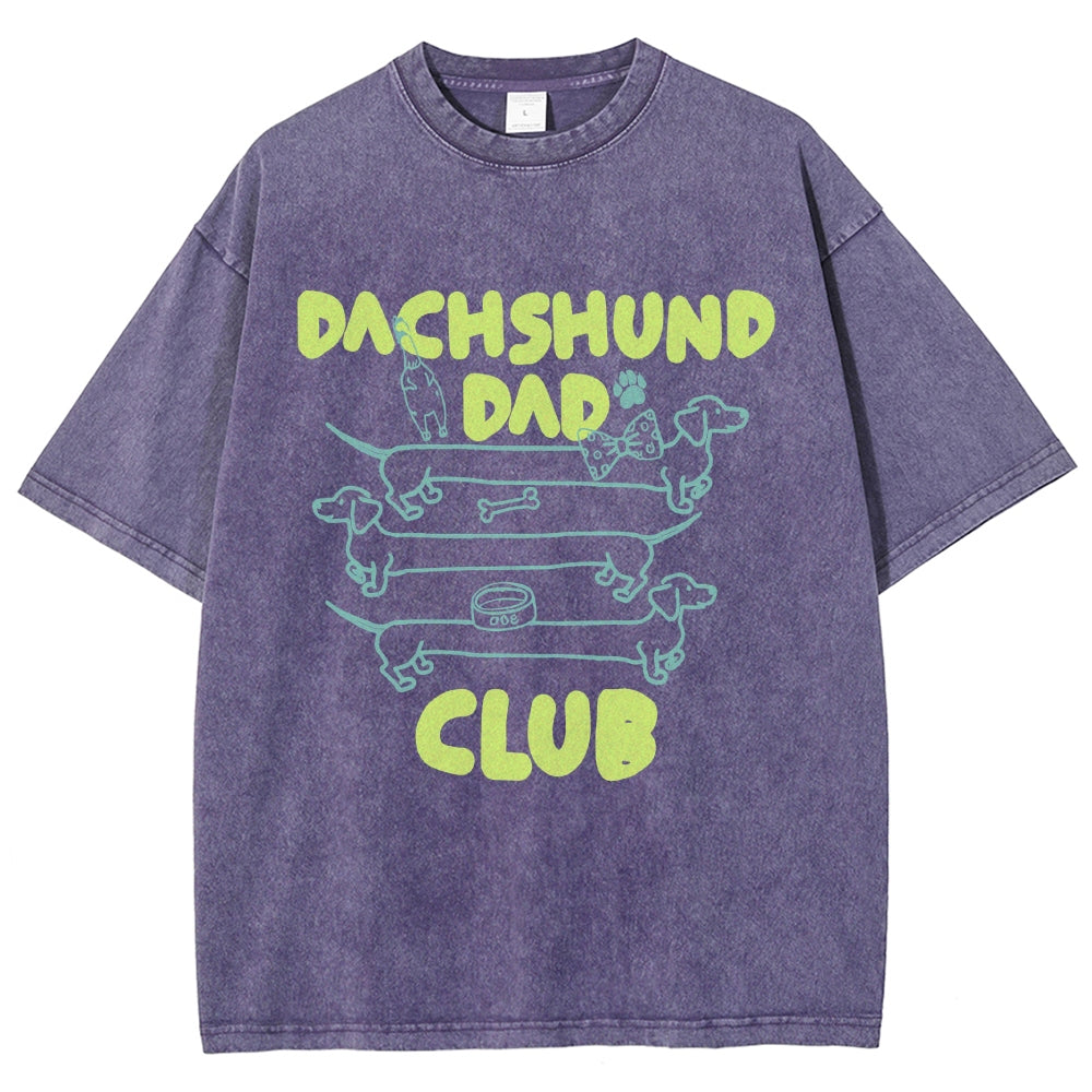 Dachshund Dad Club Vintage Washed T-shirt