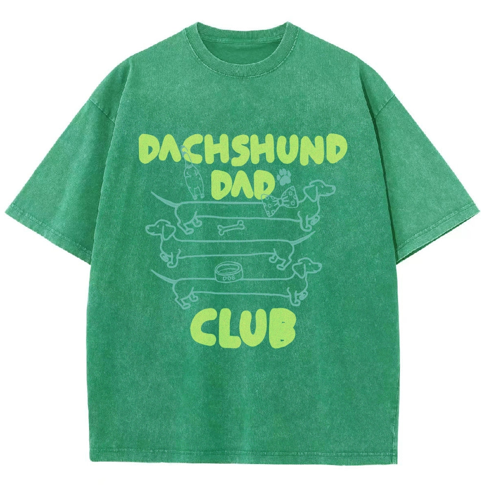 Dachshund Dad Club Vintage Washed T-shirt