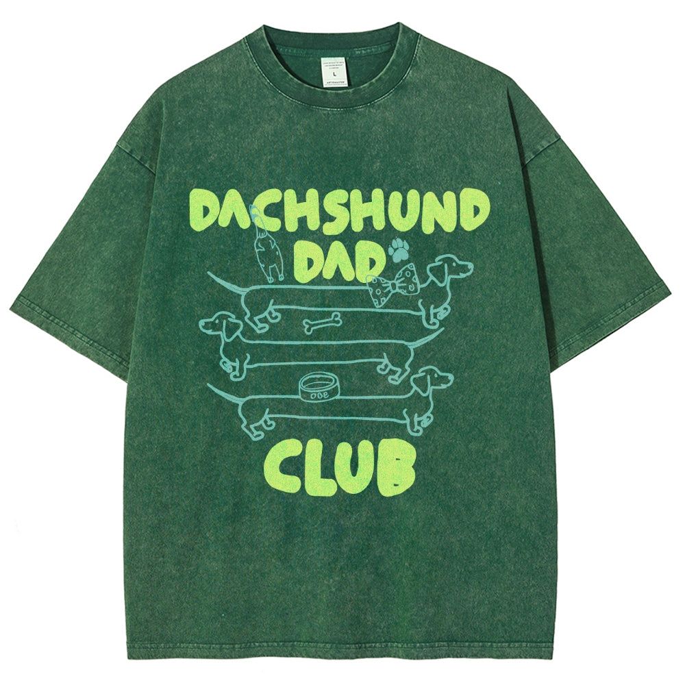 Dachshund Dad Club Vintage Washed T-shirt