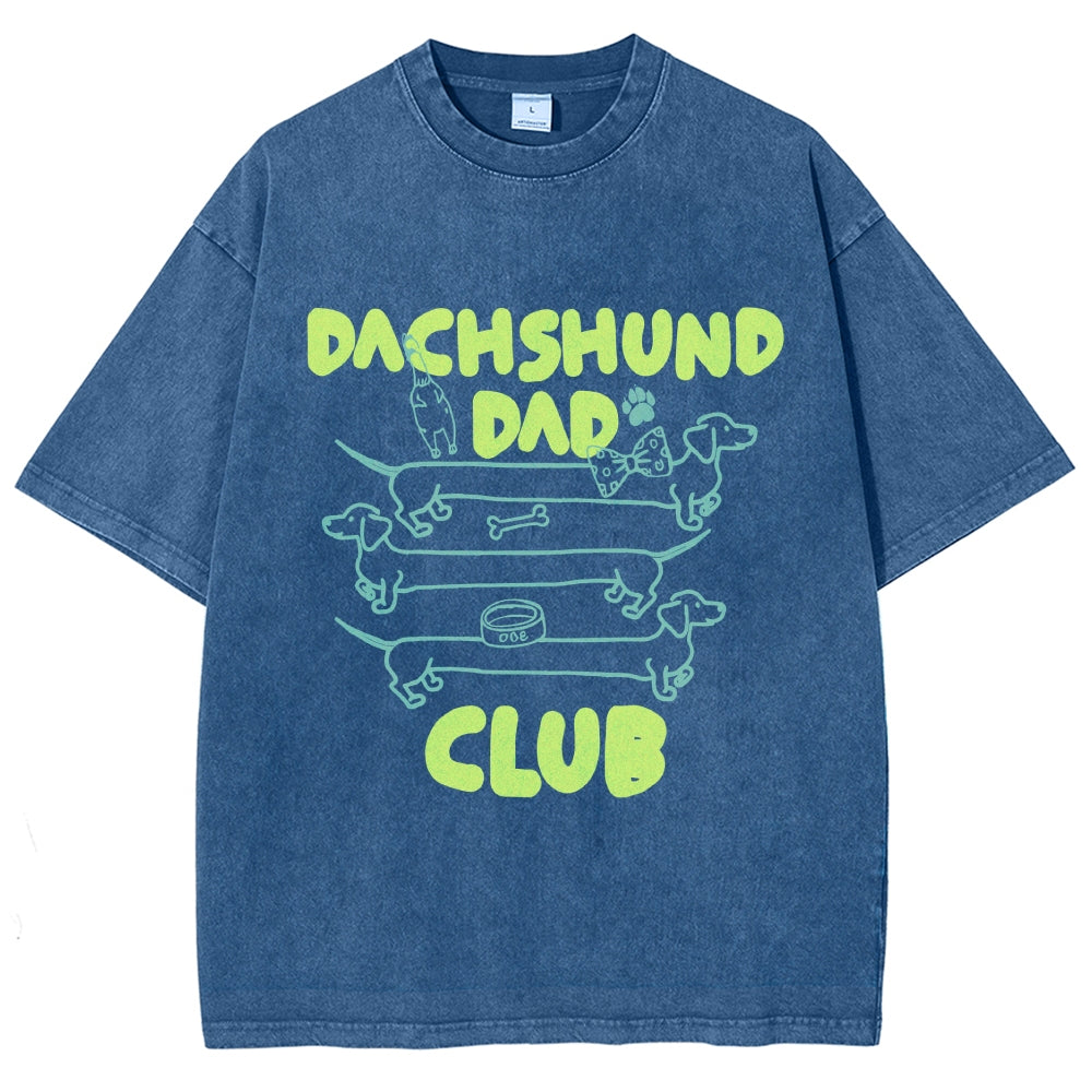 Dachshund Dad Club Vintage Washed T-shirt