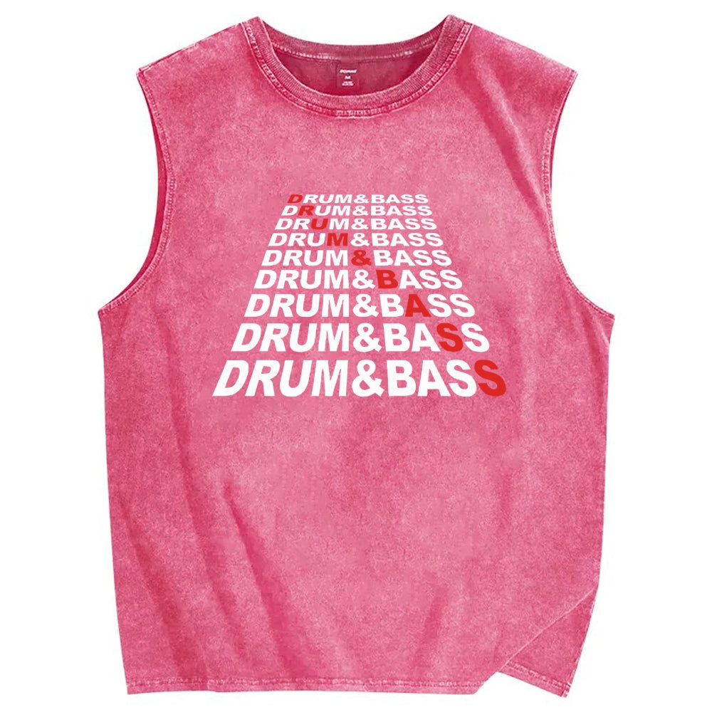 Drum & Bass Vintage Distressed Washed Tank Top