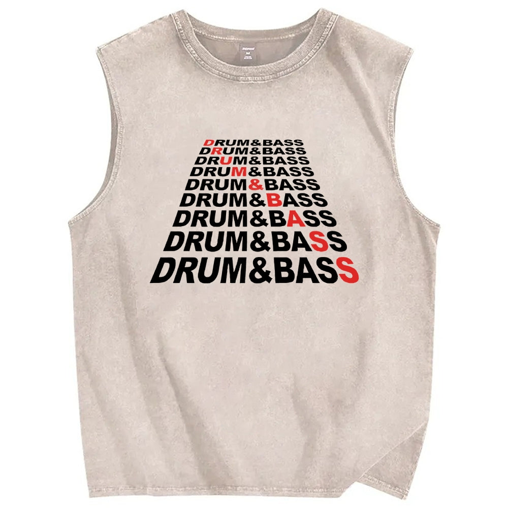 Drum & Bass Vintage Distressed Washed Tank Top