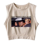 Make America Great Again Sleeveless Crop Top