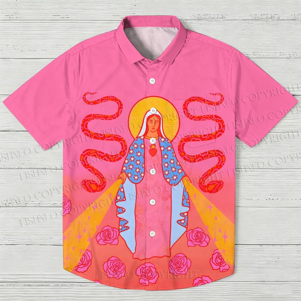 Mother Mary Art Printed Hawaiian Shirt