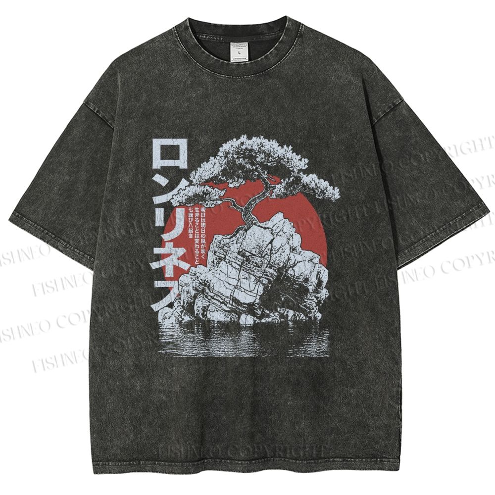 Unisex Potted Art Printed Washed Tee