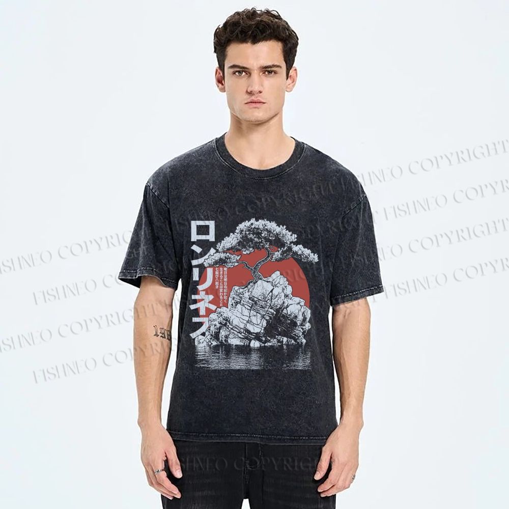 Unisex Potted Art Printed Washed Tee