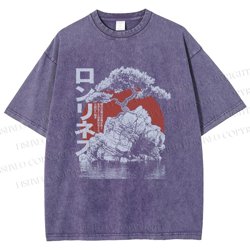 Unisex Potted Art Printed Washed Tee