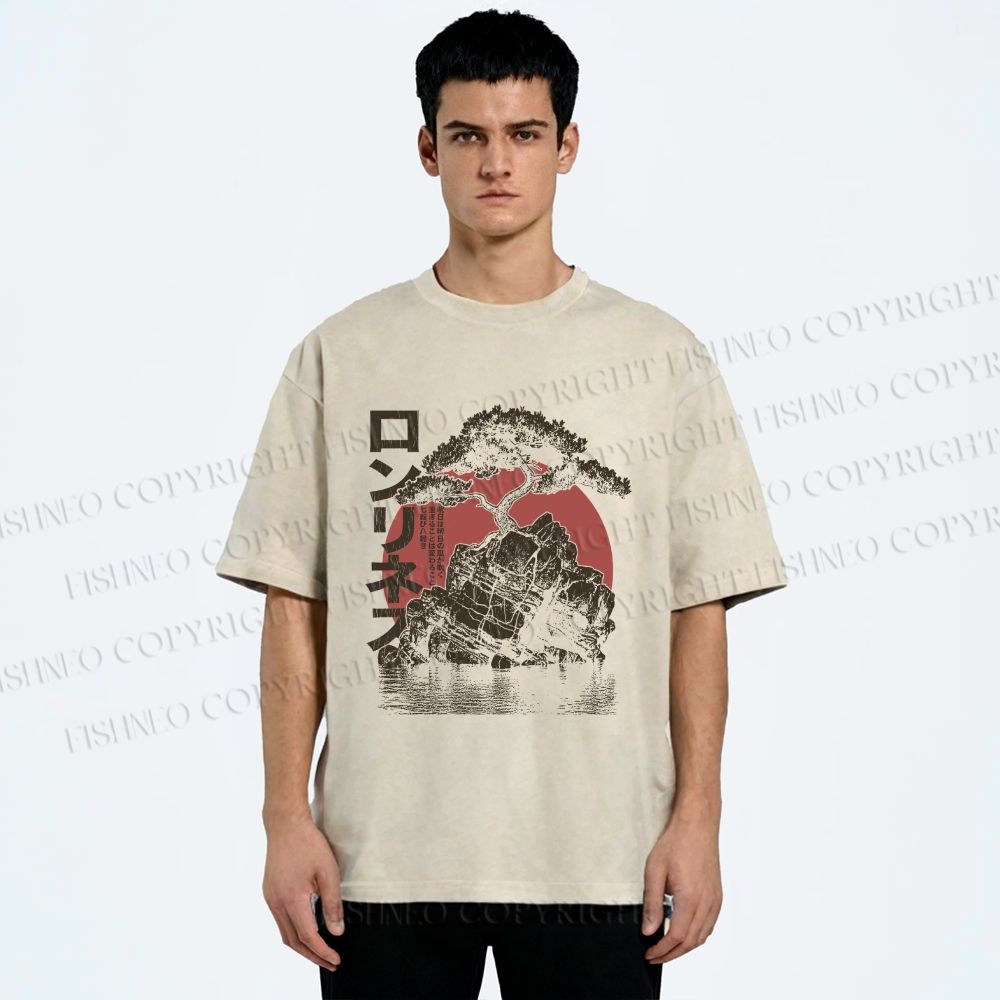 Unisex Potted Art Printed Washed Tee