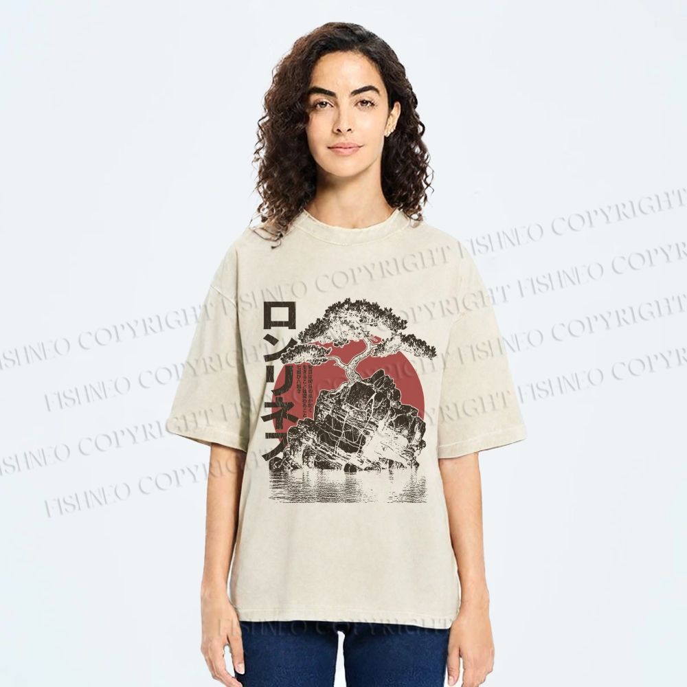 Unisex Potted Art Printed Washed Tee