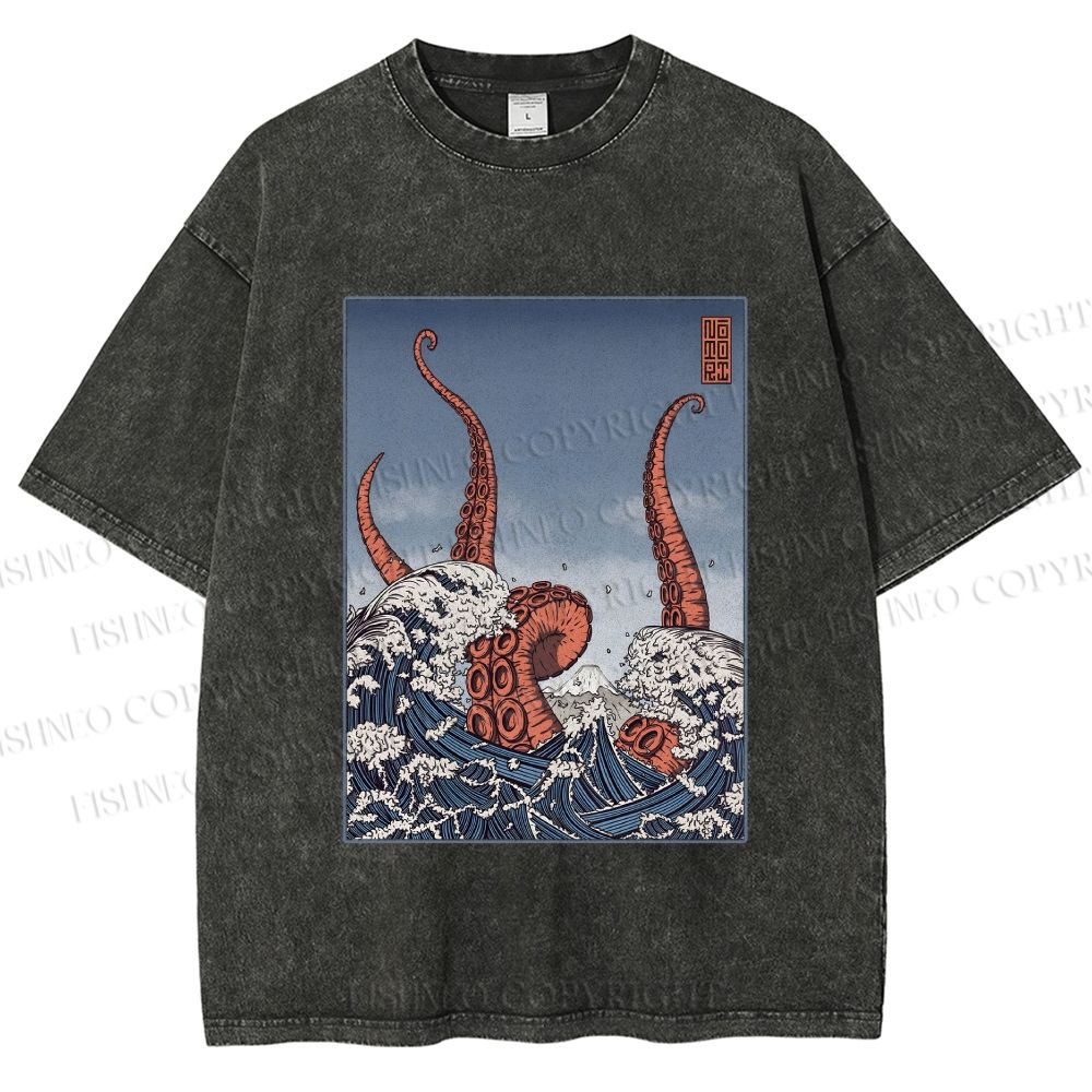 Unisex Akkorokamui's Wrath Printed Washed Tee