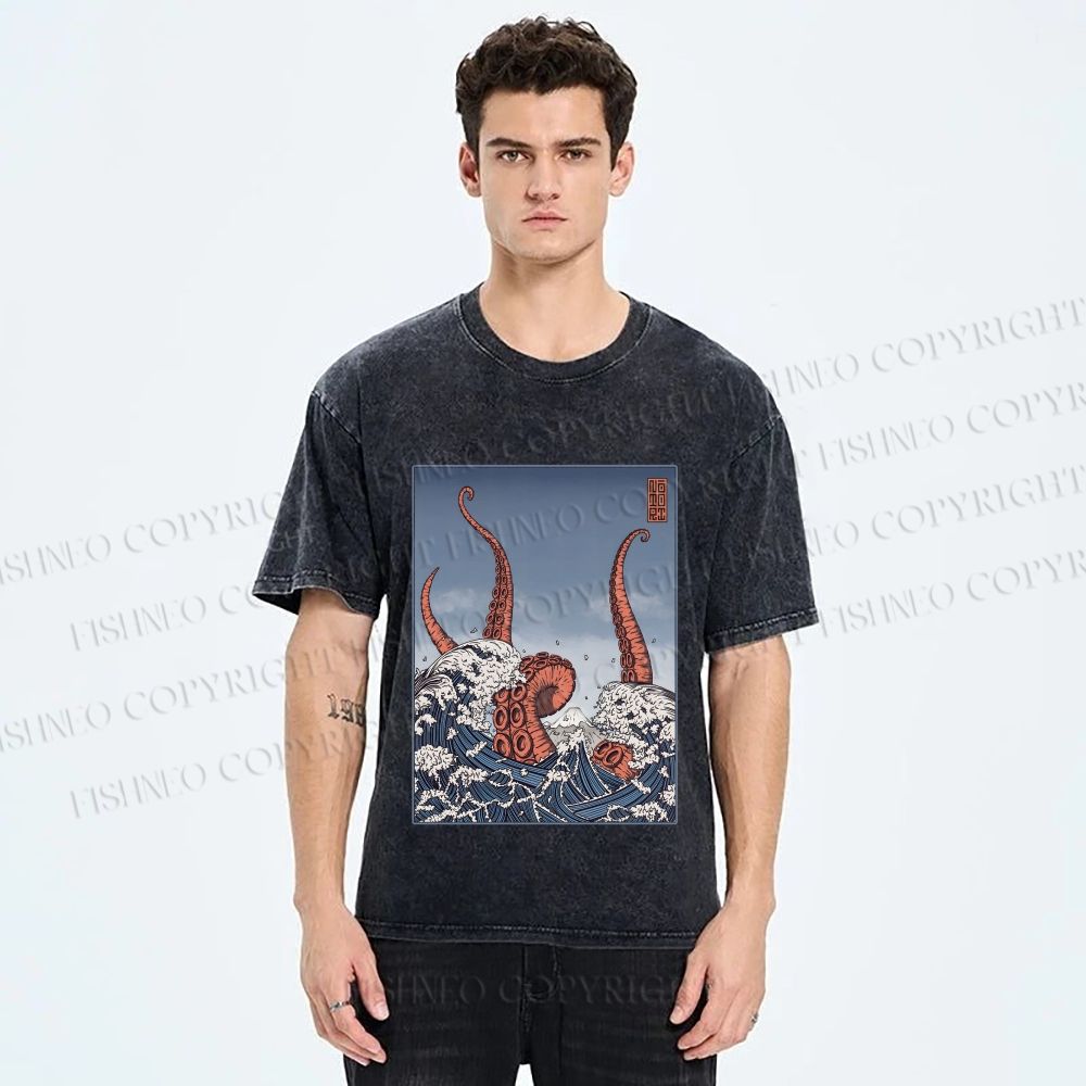 Unisex Akkorokamui's Wrath Printed Washed Tee